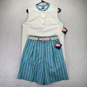 Vintage Tail Tennis Shorts Tank Top Set Womens M Plaid New with Tag